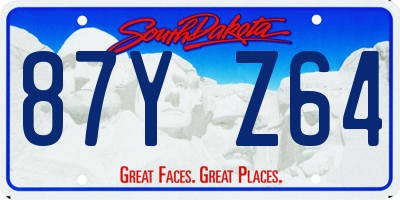 SD license plate 87YZ64