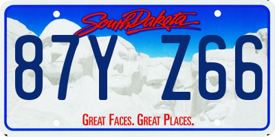 SD license plate 87YZ66
