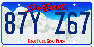 SD license plate 87YZ67