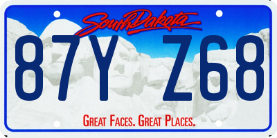 SD license plate 87YZ68