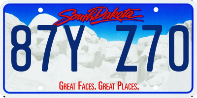 SD license plate 87YZ70