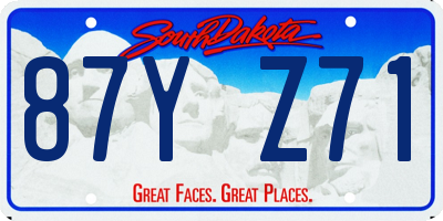 SD license plate 87YZ71