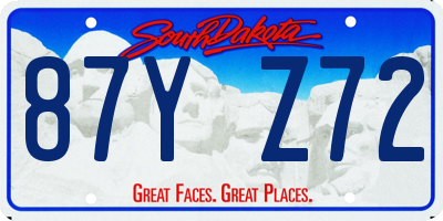 SD license plate 87YZ72