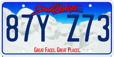 SD license plate 87YZ73