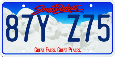 SD license plate 87YZ75