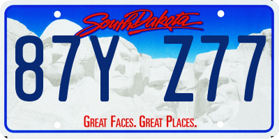 SD license plate 87YZ77