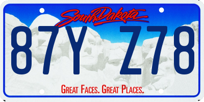 SD license plate 87YZ78