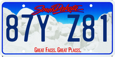SD license plate 87YZ81