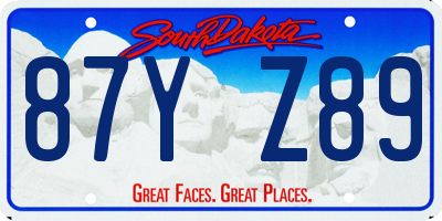 SD license plate 87YZ89
