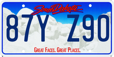 SD license plate 87YZ90