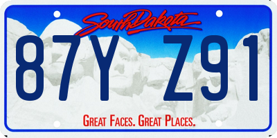 SD license plate 87YZ91