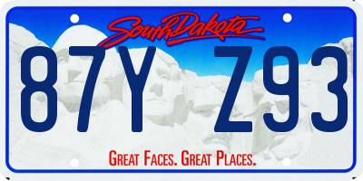 SD license plate 87YZ93