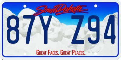 SD license plate 87YZ94