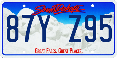 SD license plate 87YZ95