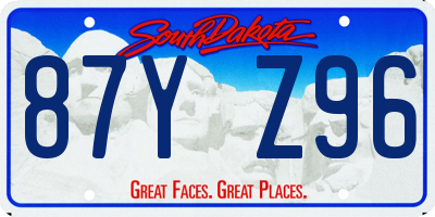 SD license plate 87YZ96