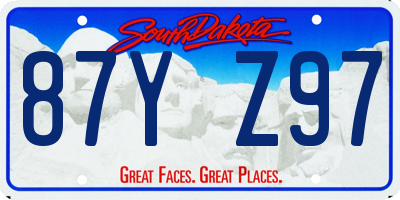 SD license plate 87YZ97
