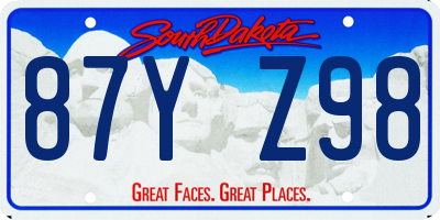 SD license plate 87YZ98