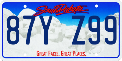 SD license plate 87YZ99