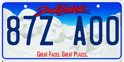 SD license plate 87ZA00