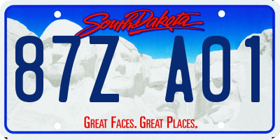 SD license plate 87ZA01