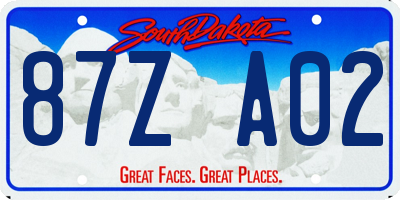SD license plate 87ZA02