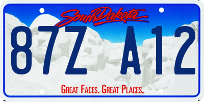 SD license plate 87ZA12