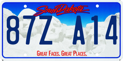 SD license plate 87ZA14
