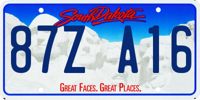 SD license plate 87ZA16
