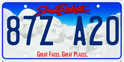SD license plate 87ZA20