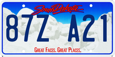 SD license plate 87ZA21