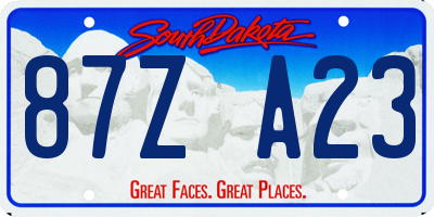 SD license plate 87ZA23