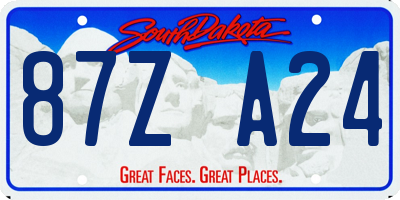 SD license plate 87ZA24