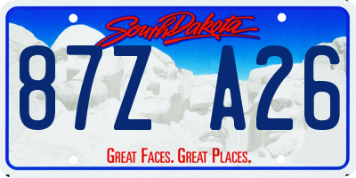 SD license plate 87ZA26