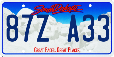 SD license plate 87ZA33
