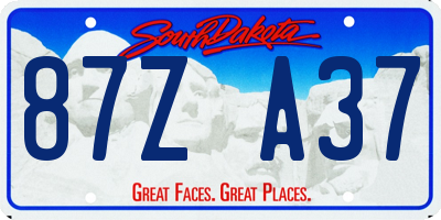SD license plate 87ZA37