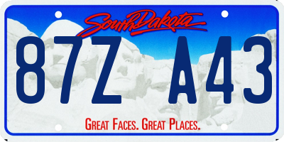 SD license plate 87ZA43
