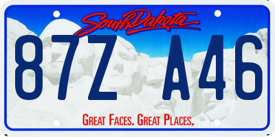 SD license plate 87ZA46