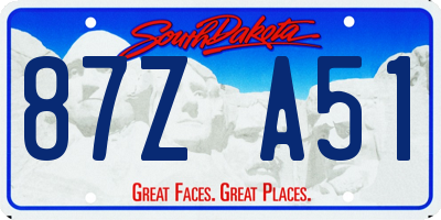 SD license plate 87ZA51
