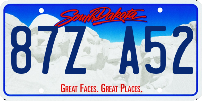 SD license plate 87ZA52