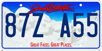 SD license plate 87ZA55