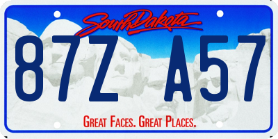 SD license plate 87ZA57