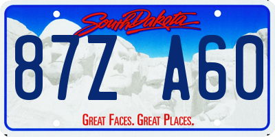 SD license plate 87ZA60
