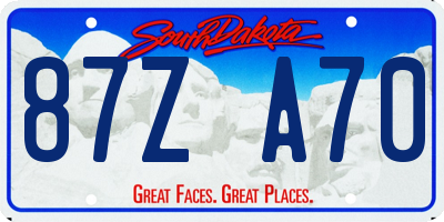 SD license plate 87ZA70