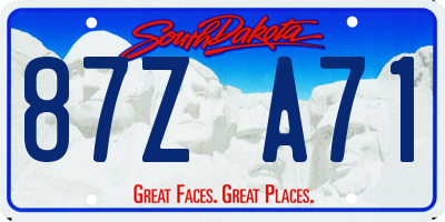 SD license plate 87ZA71
