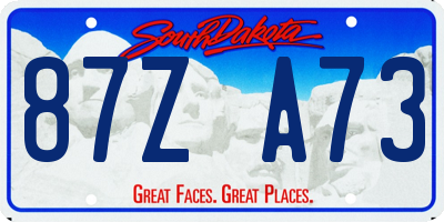SD license plate 87ZA73
