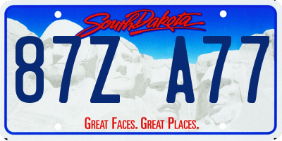 SD license plate 87ZA77