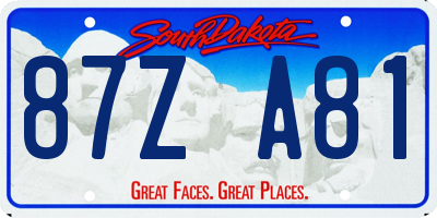 SD license plate 87ZA81