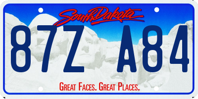 SD license plate 87ZA84