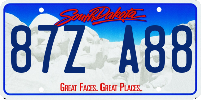 SD license plate 87ZA88