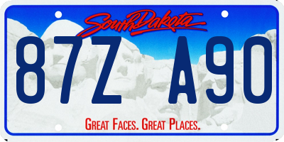 SD license plate 87ZA90
